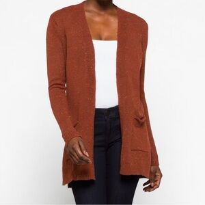 Love Ellie Wells Confetti Open Front Cardigan Rust Large